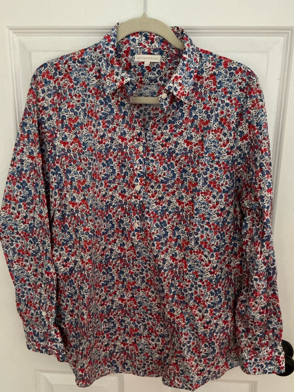 Ann Mashburn Liberty of London popover shirt top sz XL